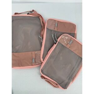 BAGSMART Packing Cubes Set of 3  Pink Gray Travel Organizers